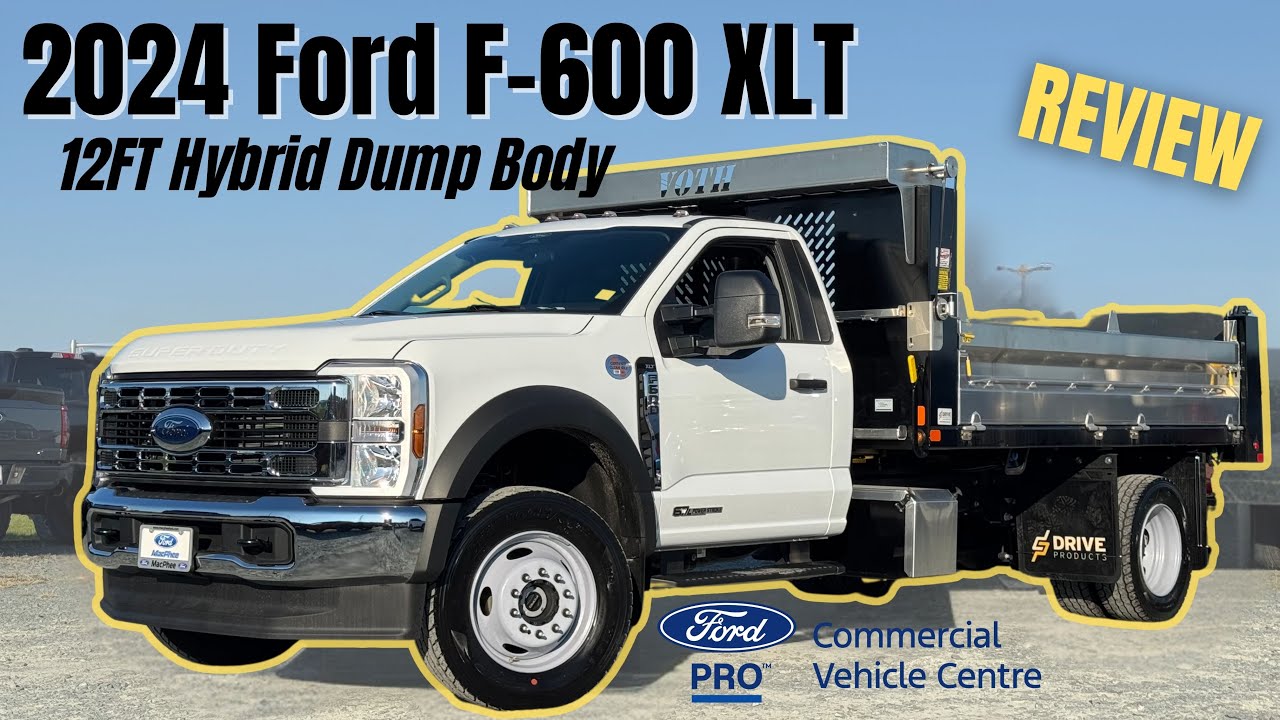 Ford F-600 medium duty work truck — exposed fuel cap needs locking fuel door