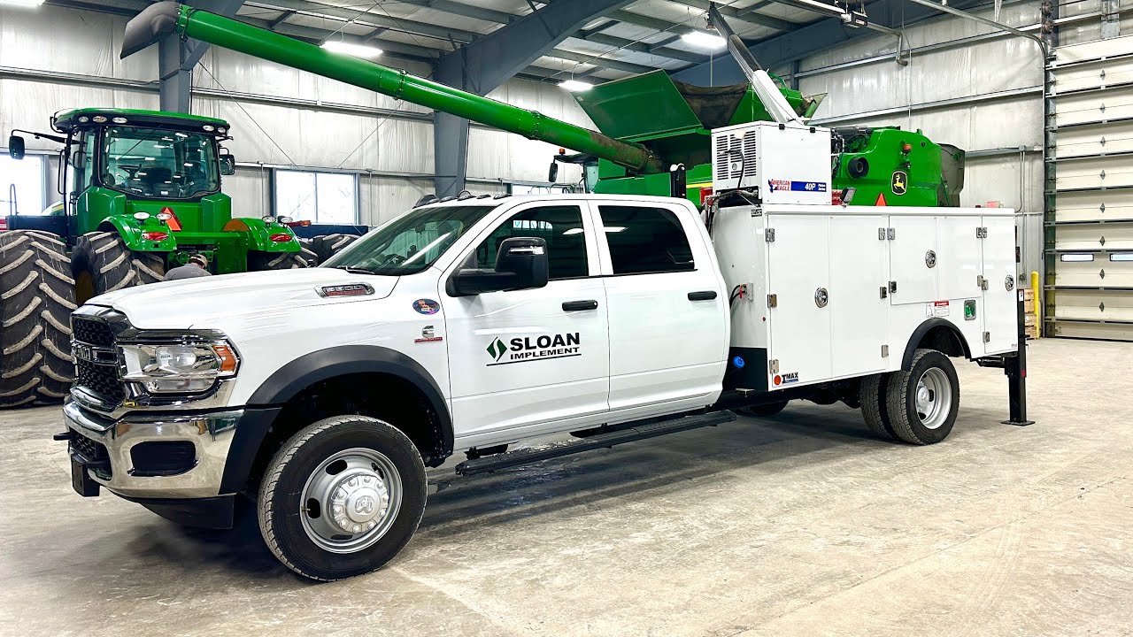 Ram 5500 chassis cab with utility body — exposed fuel cap needs a locking fuel door
